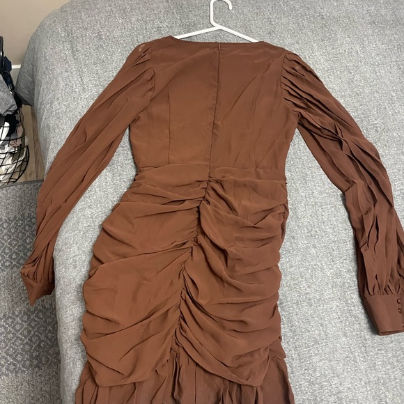 Pretty little thing chocolate chiffon dress - Picture 7 of 7